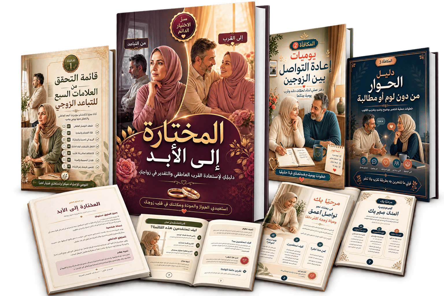 عرض كامل لكتاب «المختارة إلى الأبد» والمكافآت الثلاث والصفحات الداخلية